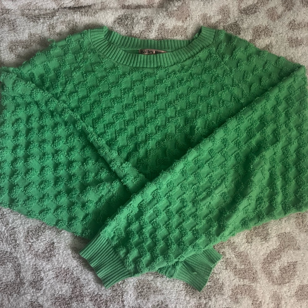 Bailey rose terry checker sweater